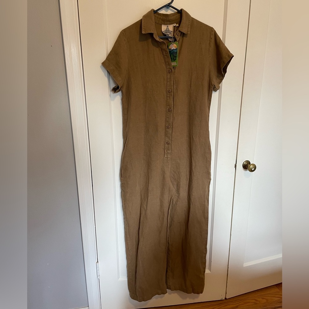 Jungmaven Tan Button-Up Jumpsuit